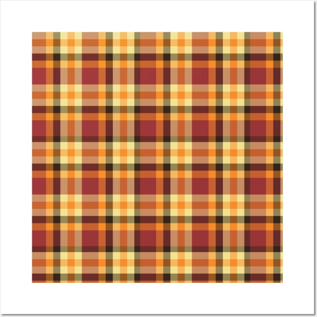 Autumn Plaid Pattern Wall Art by cottoncanvas